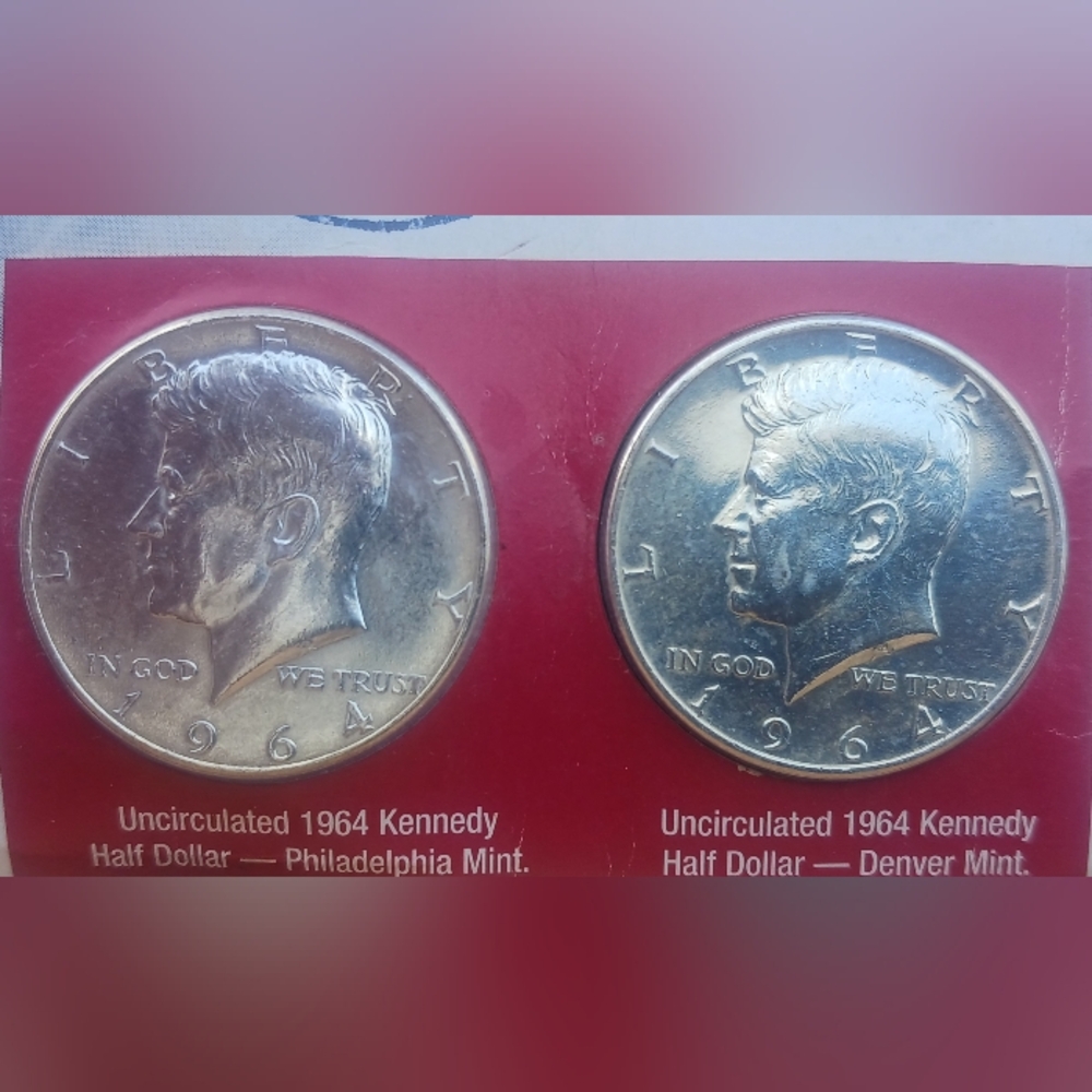VERY RARE 1964 D & P silver half dollars